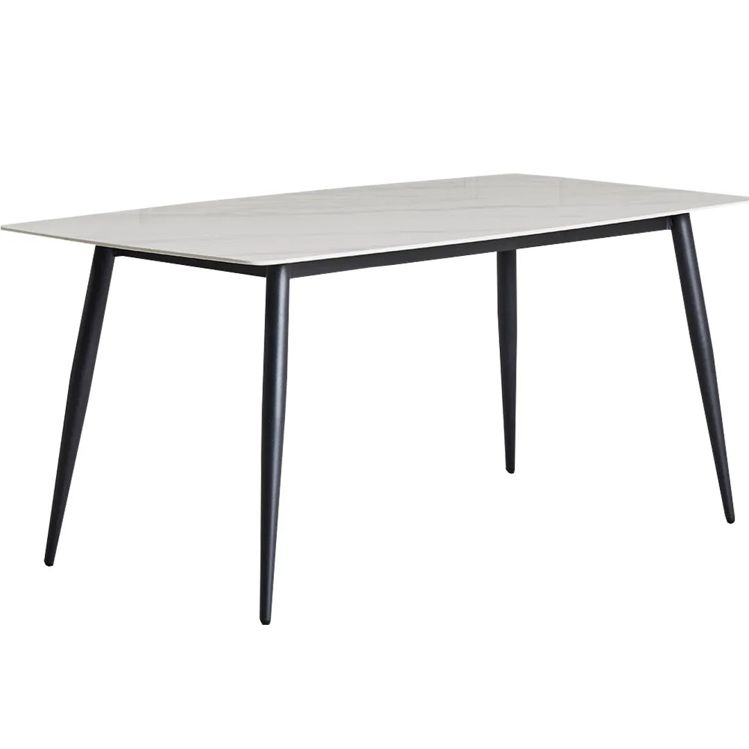 Sintered Stone Table Top & Powder Coated Iron Base Dining Table In 1.8M