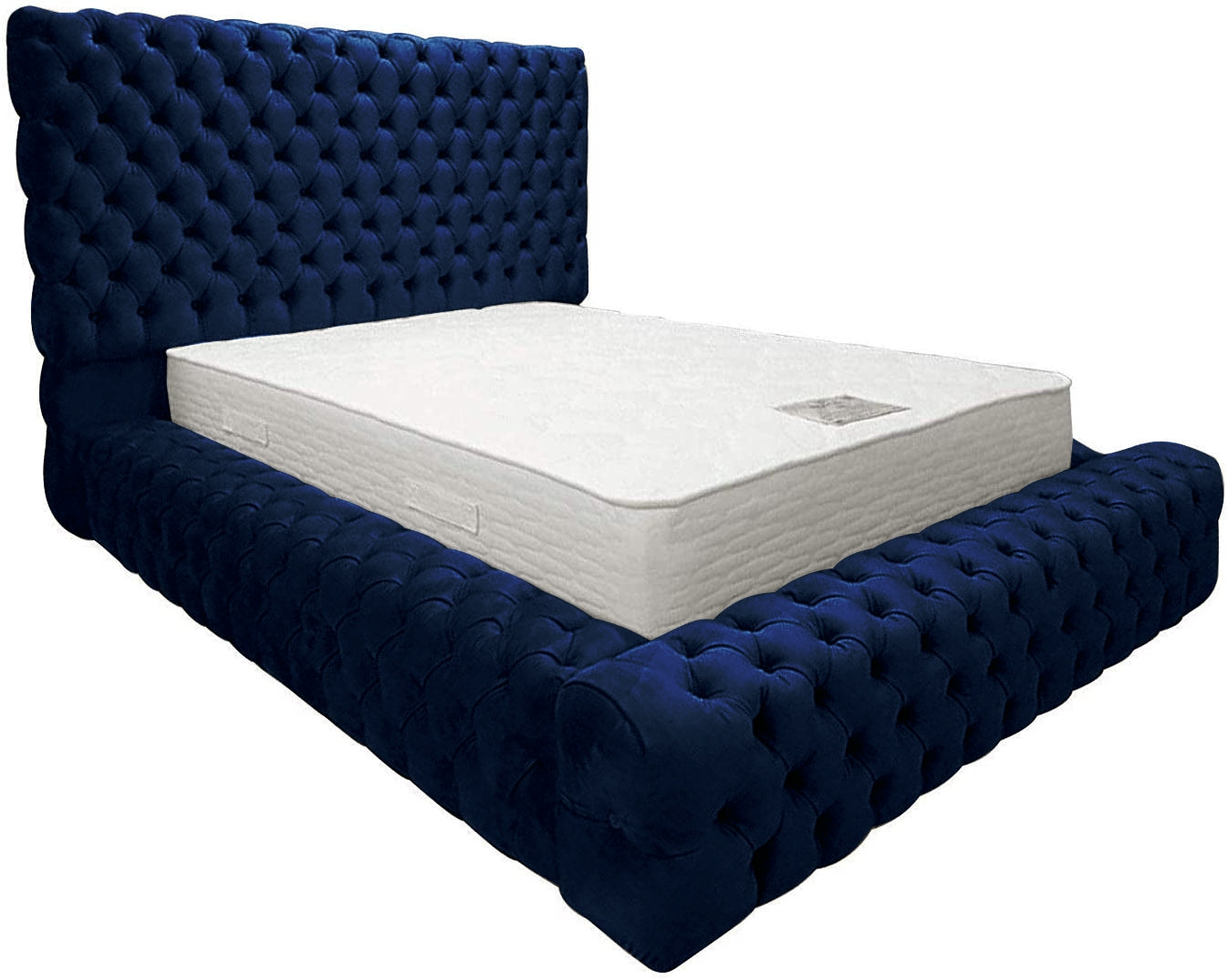 The Bespoke Madelyn Bed- Fully Customisable With Ottoman Storage- Velvet Monaco Range