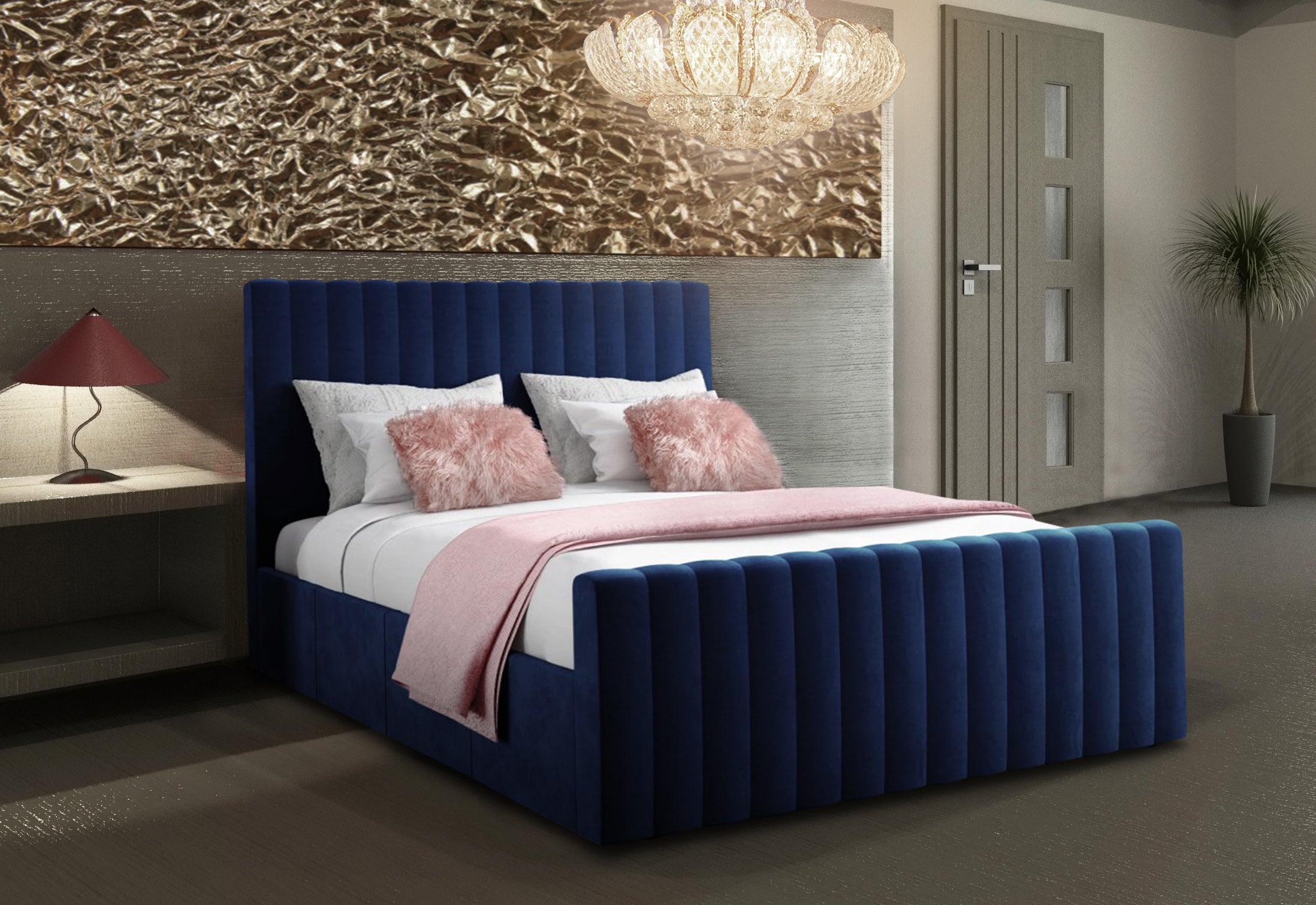 The Bespoke Sadie Bed- Fully Customisable with Storage Options- Velvet Monaco Range