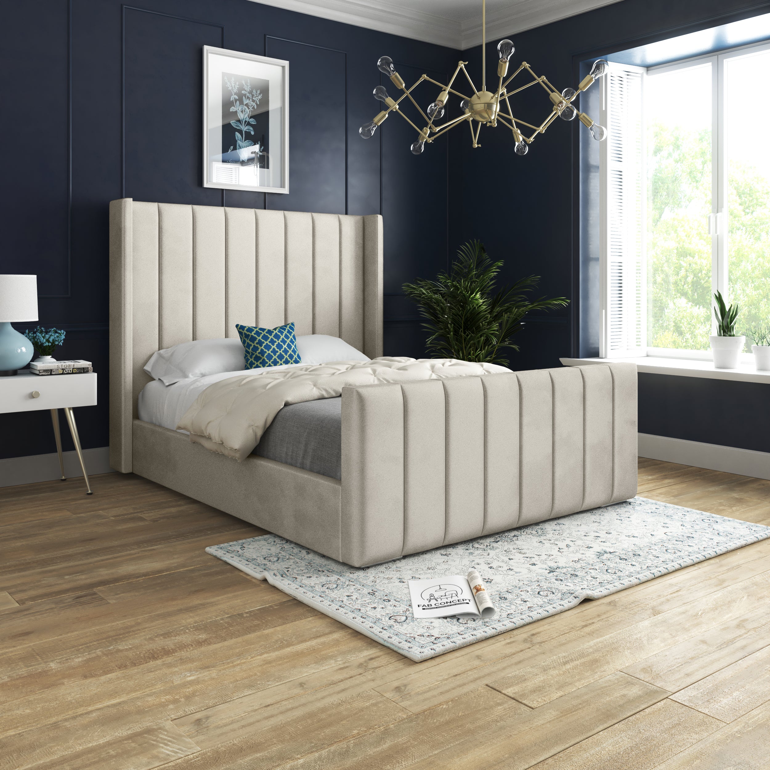 The Bespoke Alexa Bed- Fully Customisable with Storage Options- Velvet Monaco Range