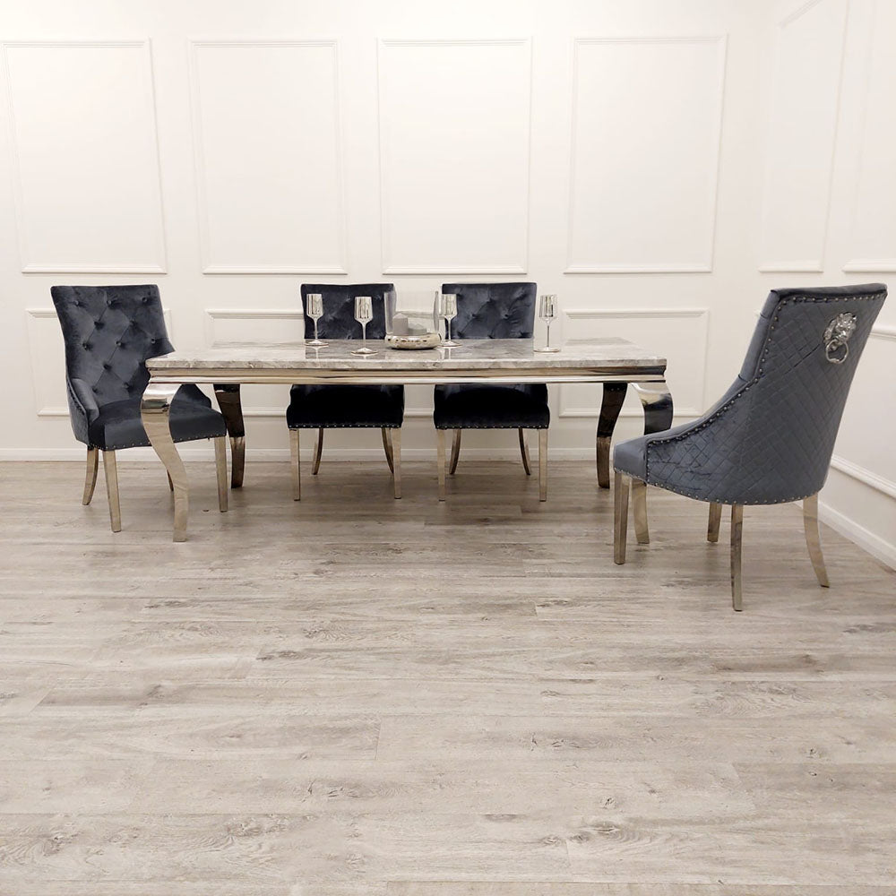 Louis 1.5 Dining Table with 4 Bentley Shimmer Chairs