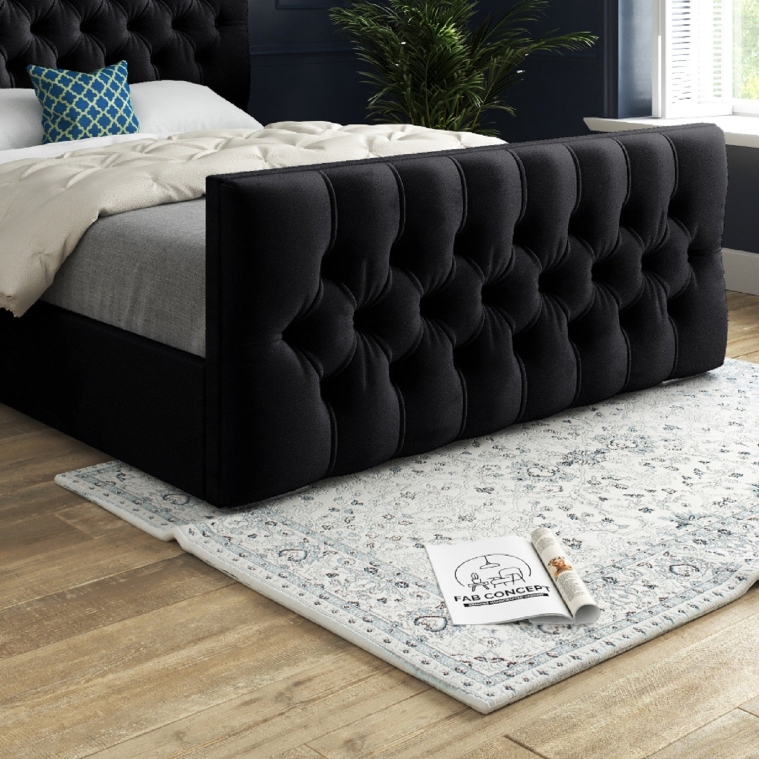 Novara Upholstered Soft Velvet Bed Frame
