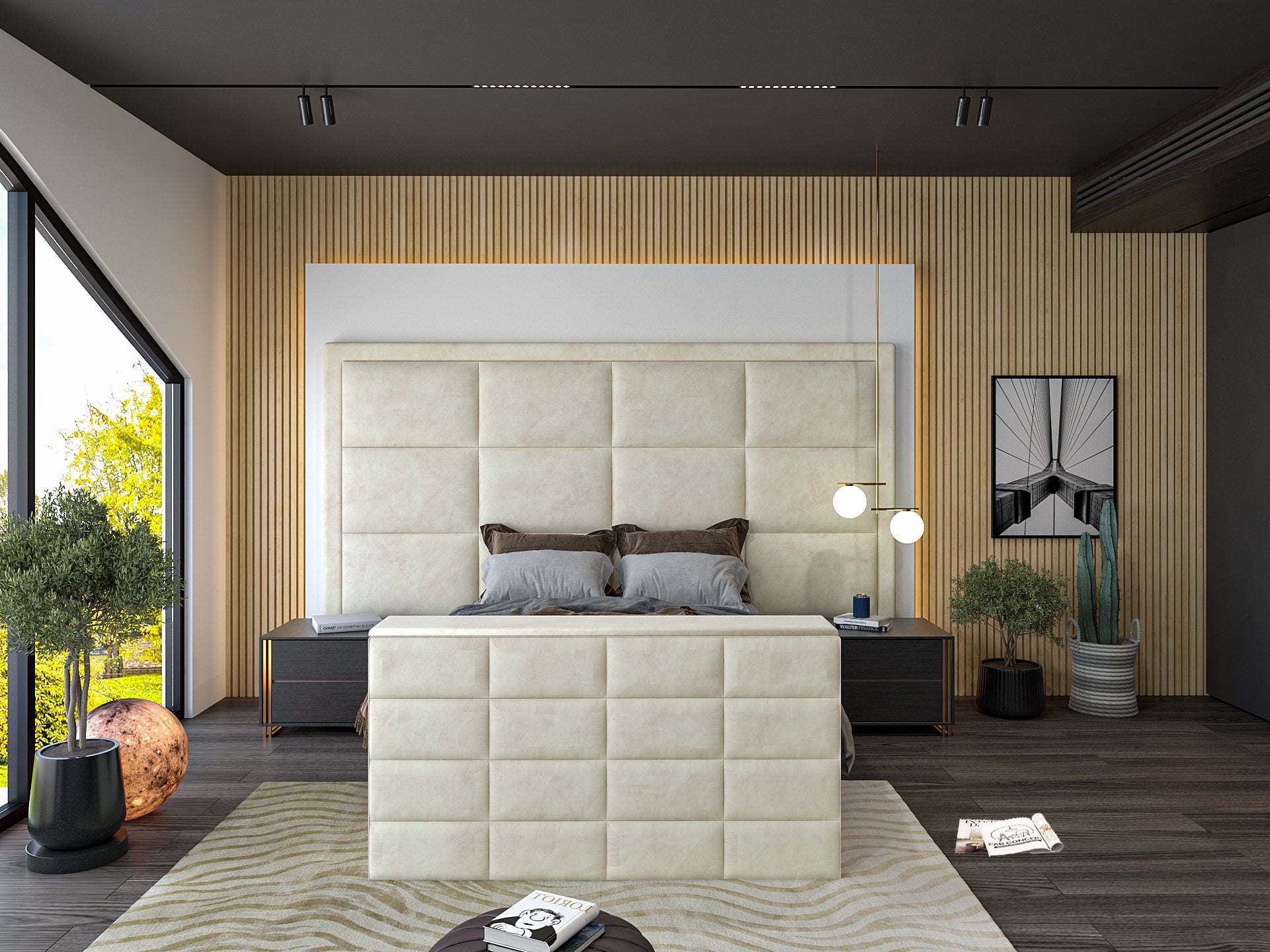 New York Upholstered TV Bed Frame