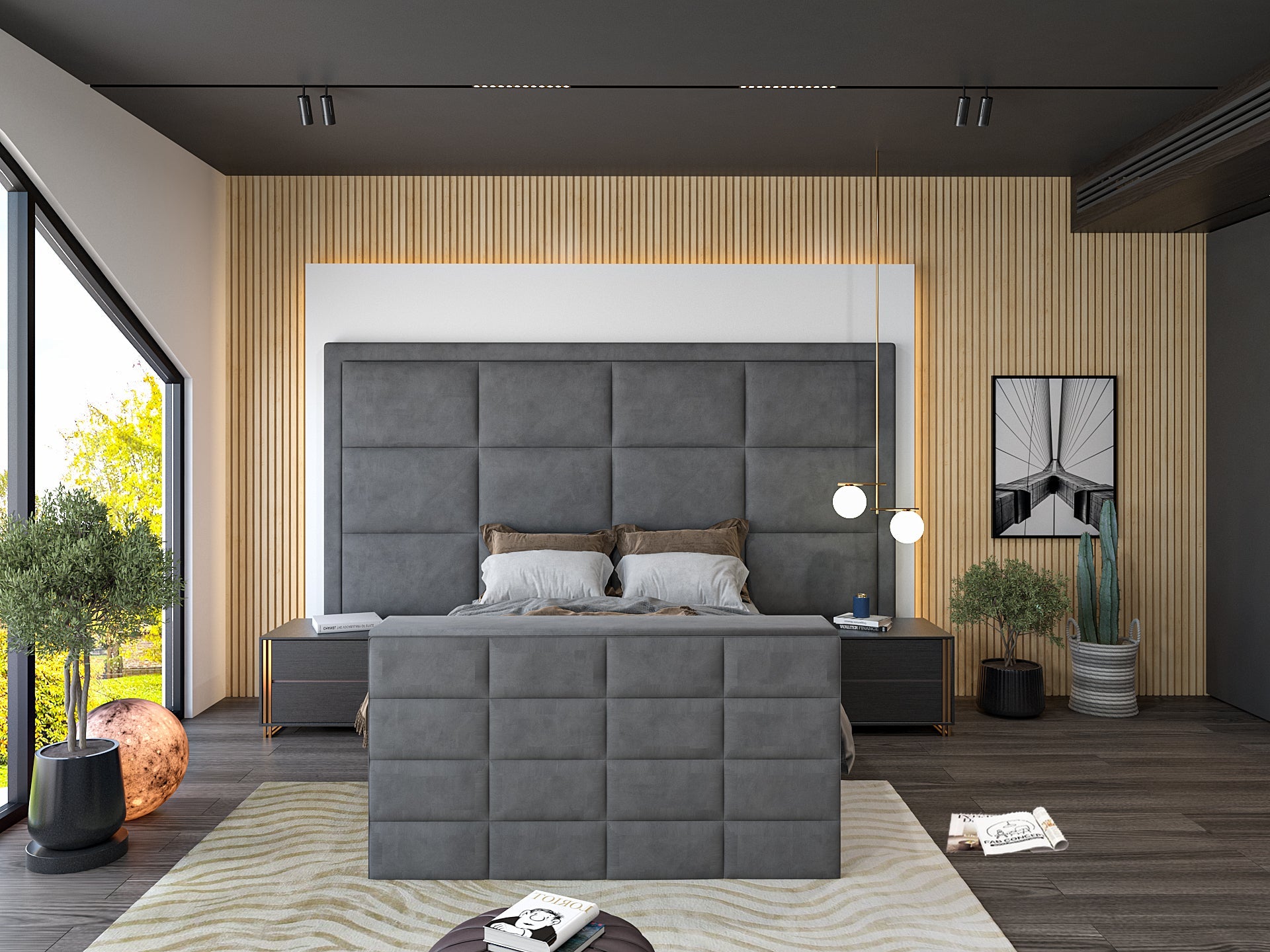 New York Upholstered TV Bed Frame